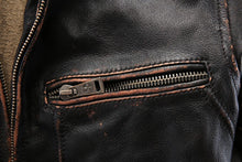 Vintage/Retro Genuine Leather Biker Jacket