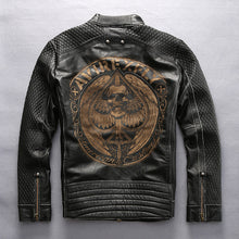 Skulls Leather Motorcycle Jacket
