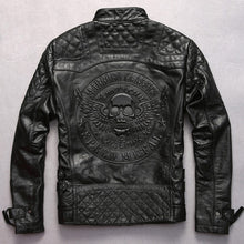 Skulls Genuine Leather Biker Jacket