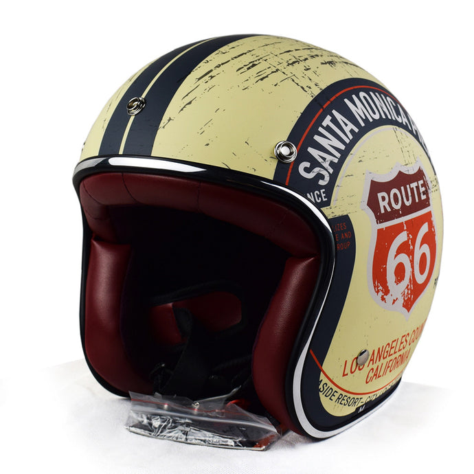 Retro Chopper Route 66 Motorcycle Helmet