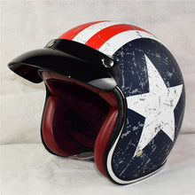 Retro Chopper Motorcycle Helmet Harley 3/4 Open Face