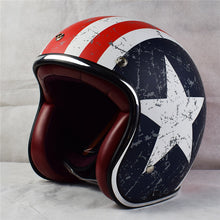 Retro Chopper Motorcycle Helmet Harley 3/4 Open Face