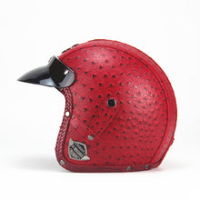 Leather Harley Helmets 3/4 Motorcycle Chopper Bike Helmet with Goggle Mask