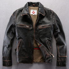 Vintage/Retro Genuine Leather Biker Jacket