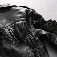 Harley Angel Tassel Leather Biker Jacket