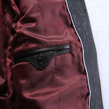 Vintage Badges Leather Biker Jacket
