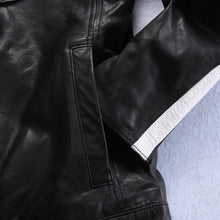 Vintage Badges Leather Biker Jacket