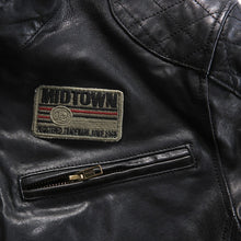 Vintage Badges Leather Biker Jacket