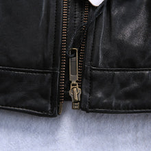 Vintage Badges Leather Biker Jacket