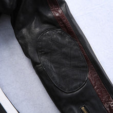 Vintage Badges Leather Biker Jacket