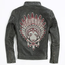 Indian Chief Patter Genuine Leather Biker Jacket