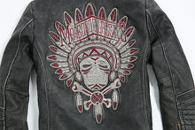 Indian Chief Patter Genuine Leather Biker Jacket