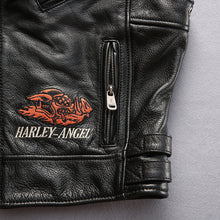 Harley Angel Sleeveless/Vest Motorcycle Jacket with Lucky Pig