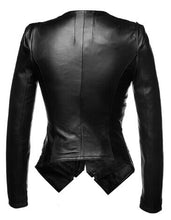 Womans O-neck Sheepskin Leather Jacket